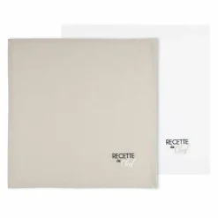 LOVELY CASA Lot de 2 serviettes coton (40 x 40 cm) Duo s Beige Clearance