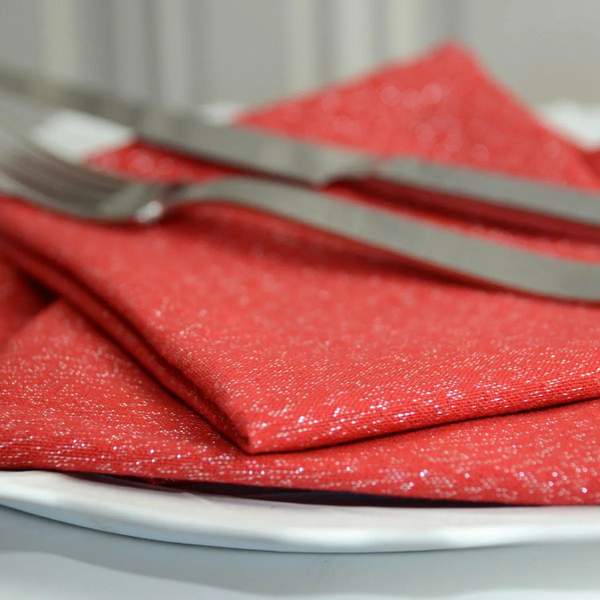 L'EFFET PAPILLON Lot de 3 serviettes coton (40 x 40 cm) Etincelle s Rouge Online