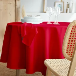 EMINZA Lot de 3 serviettes de table polyester (40 x 40 cm) Elise s Rouge Hot