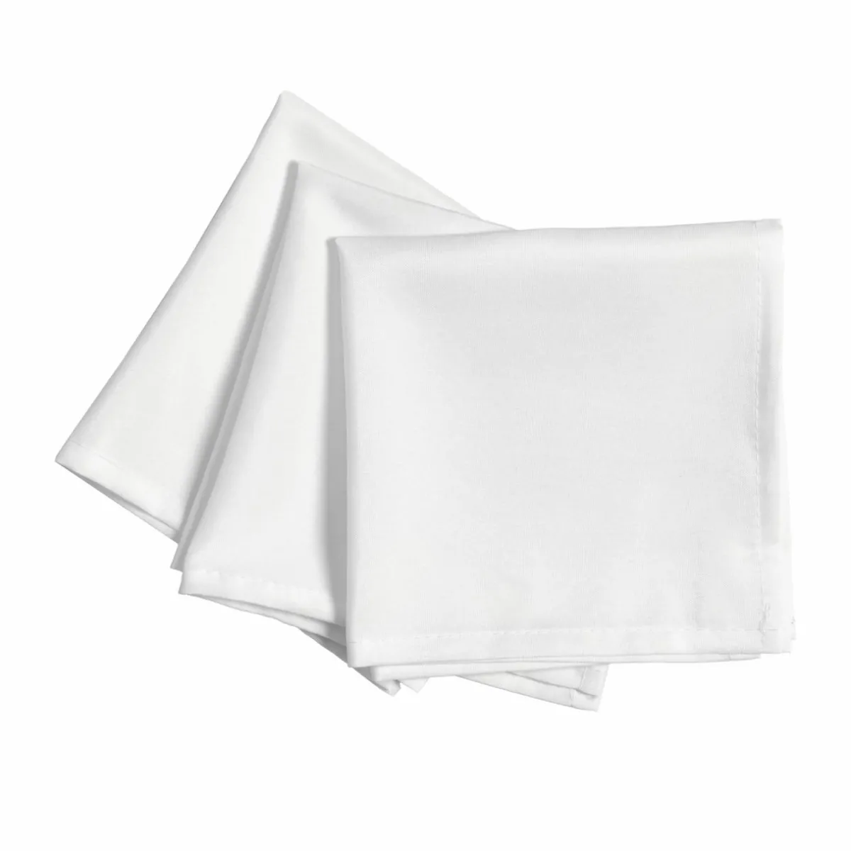 EMINZA Lot de 3 serviettes de table polyester (40 x 40 cm) Elise hes Blanc Clearance