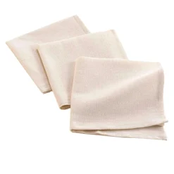 douceur d'intu017drieur Lot de 3 serviettes en coton (40 x 40 cm) Serafine Ecru New