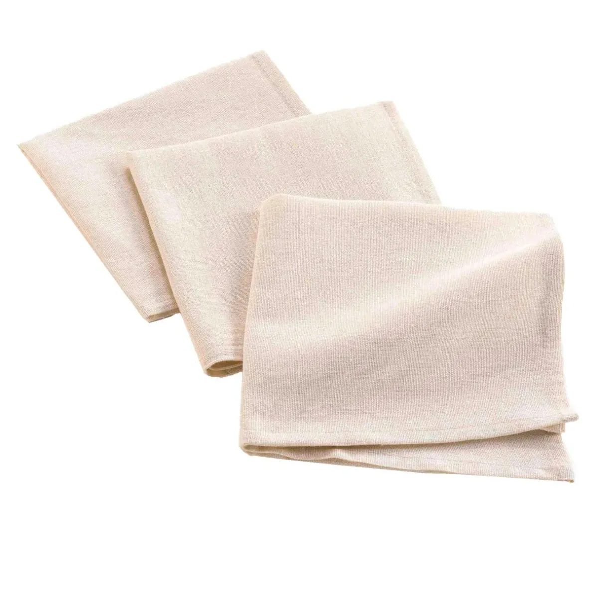 douceur d'intu017drieur Lot de 3 serviettes en coton (40 x 40 cm) Serafine Ecru New