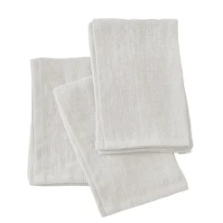 EMINZA Lot de 3 serviettes lin lavé (40 x 40 cm) Louise hes Blanc Online