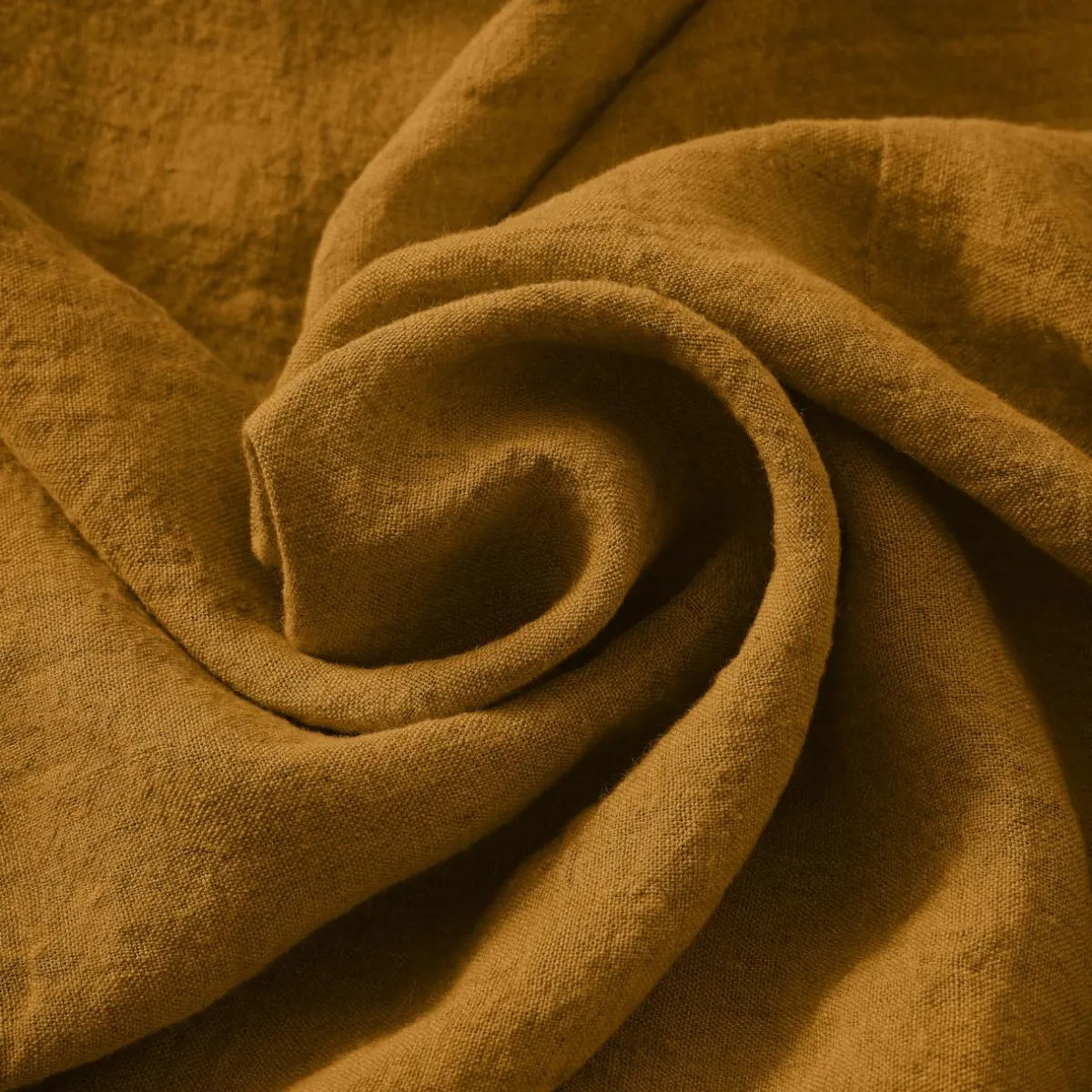 EMINZA Lot de 3 serviettes lin lavé (40 x 40 cm) Louise Caramel Sale
