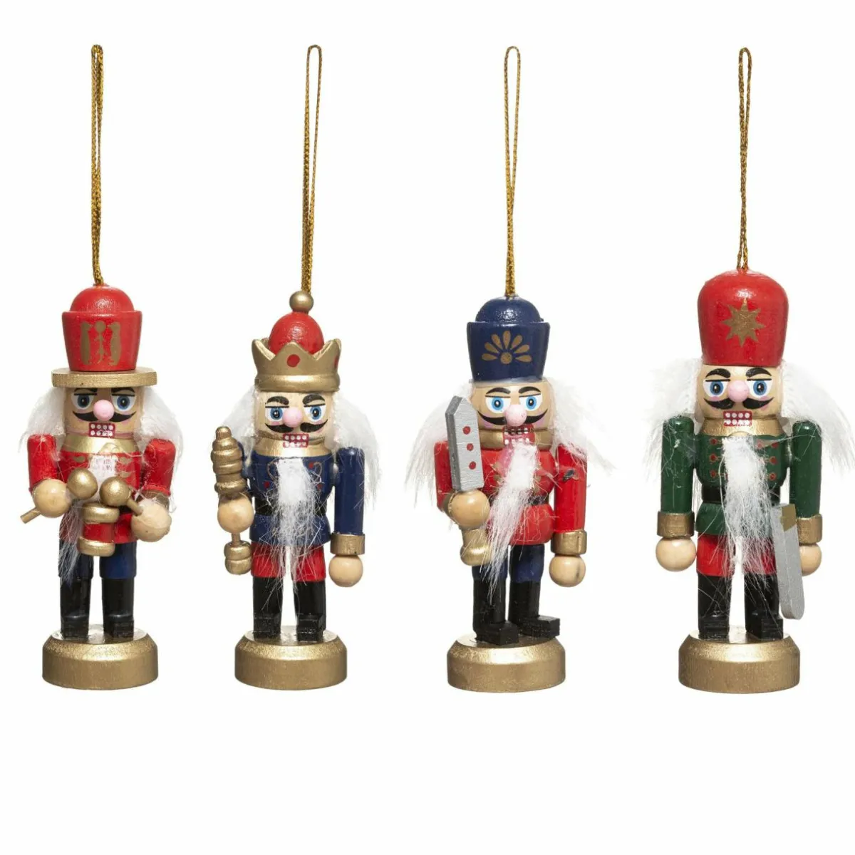 Feeric Lights & Christmas Lot de 4 soldats Casse noisette à suspendre (H8 cm) Multicolore Best