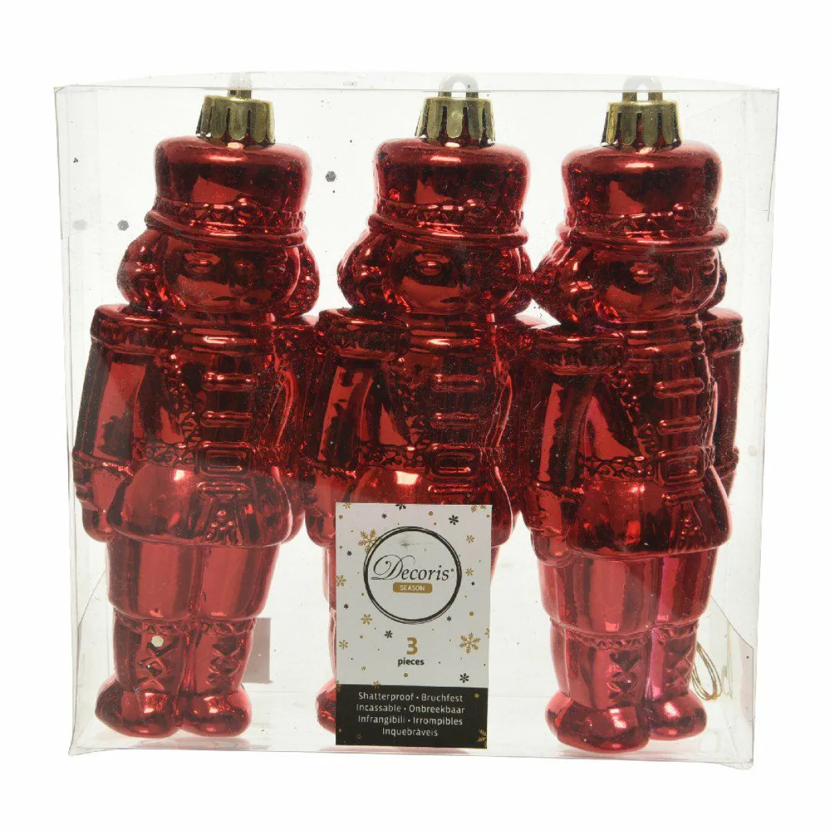 KAEMINGK Lot de 3 soldats Casse-noisette à suspendre (H14 cm) Gédéon Rouge Outlet