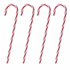 KAEMINGK Lot de 4 sucres d'orge à suspendre (H15 cm) Jiody Rouge Outlet