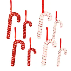 JJA Lot de 10 sucres d'orge (H21 cm) Sucreries festives et Blanc Rouge New