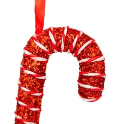 JJA Lot de 10 sucres d'orge (H21 cm) Sucreries festives et Blanc Rouge New