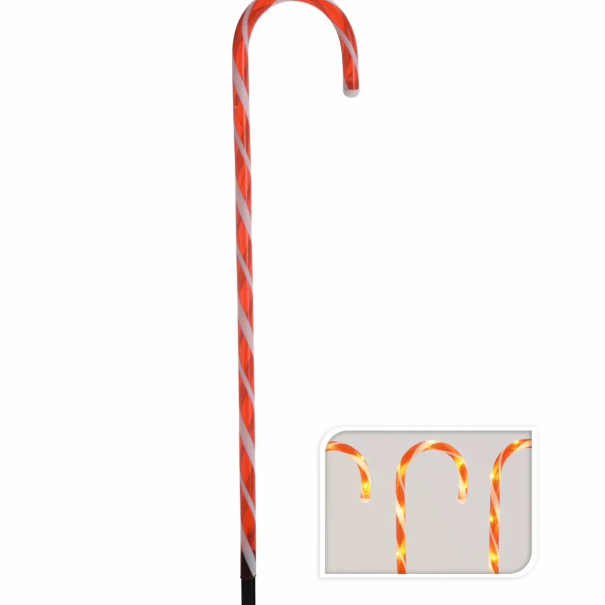 KOOPMAN Lot de 6 sucres d'orge lumineux à piles 42 LED (H47 cm) Candy Blanc chaud Online