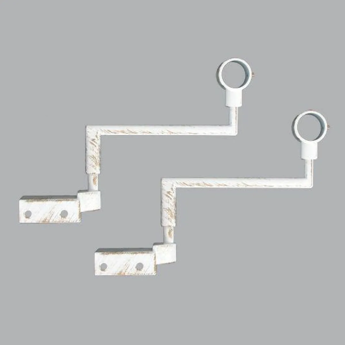 LUANCE Lot de 2 supports Fix'vit (L180 - D20 mm) Blanc Hot
