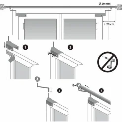 LUANCE Lot de 2 supports Fix'vit (L180 - D20 mm) Blanc Hot