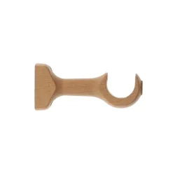 LUANCE Lot de 2 supports tringle fixe bois (L11.5 cm/ D28 mm) Nils gouttière Vernis Beige Online