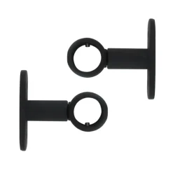 LUANCE Lot de 2 supports tringles (L50 / D20 mm) Jim mat Noir Best