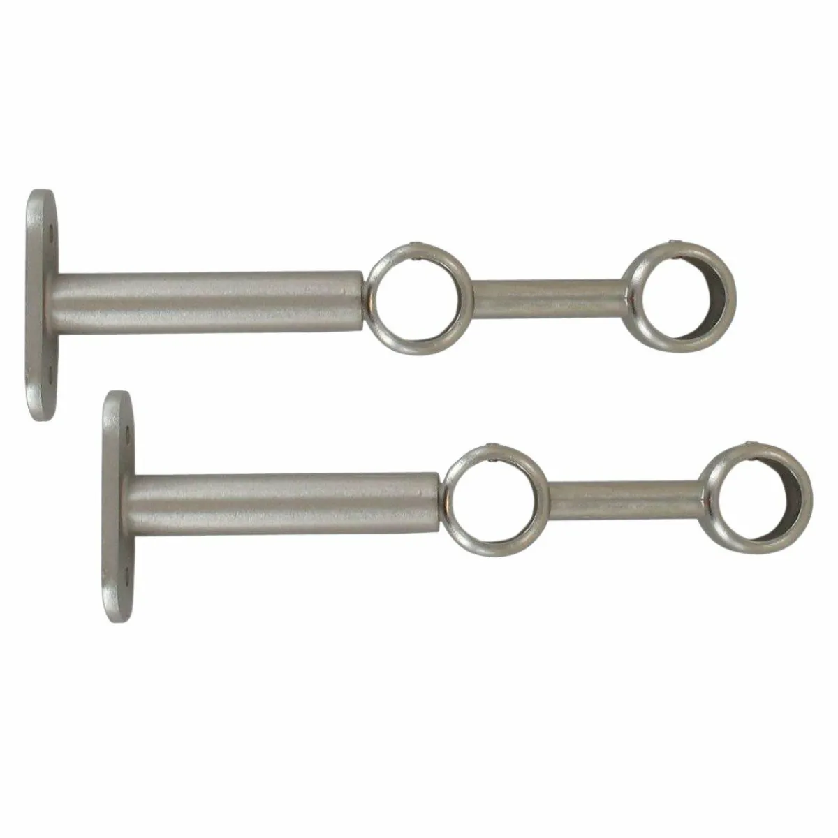 LUANCE Lot de 2 supports tringles doubles extensibles (L150 - L195 / D20 mm) Jim Argent