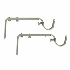 LUANCE Lot de 2 supports tringles extensibles (L110 - L150/ D20 mm) Jim gouttière Argent Hot