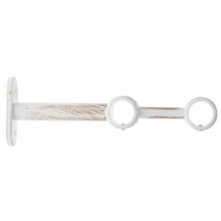 LUANCE Lot de 2 supports tringles doubles extensibles (L150 / D20) Jim Blanc et or Blanc irisé Best