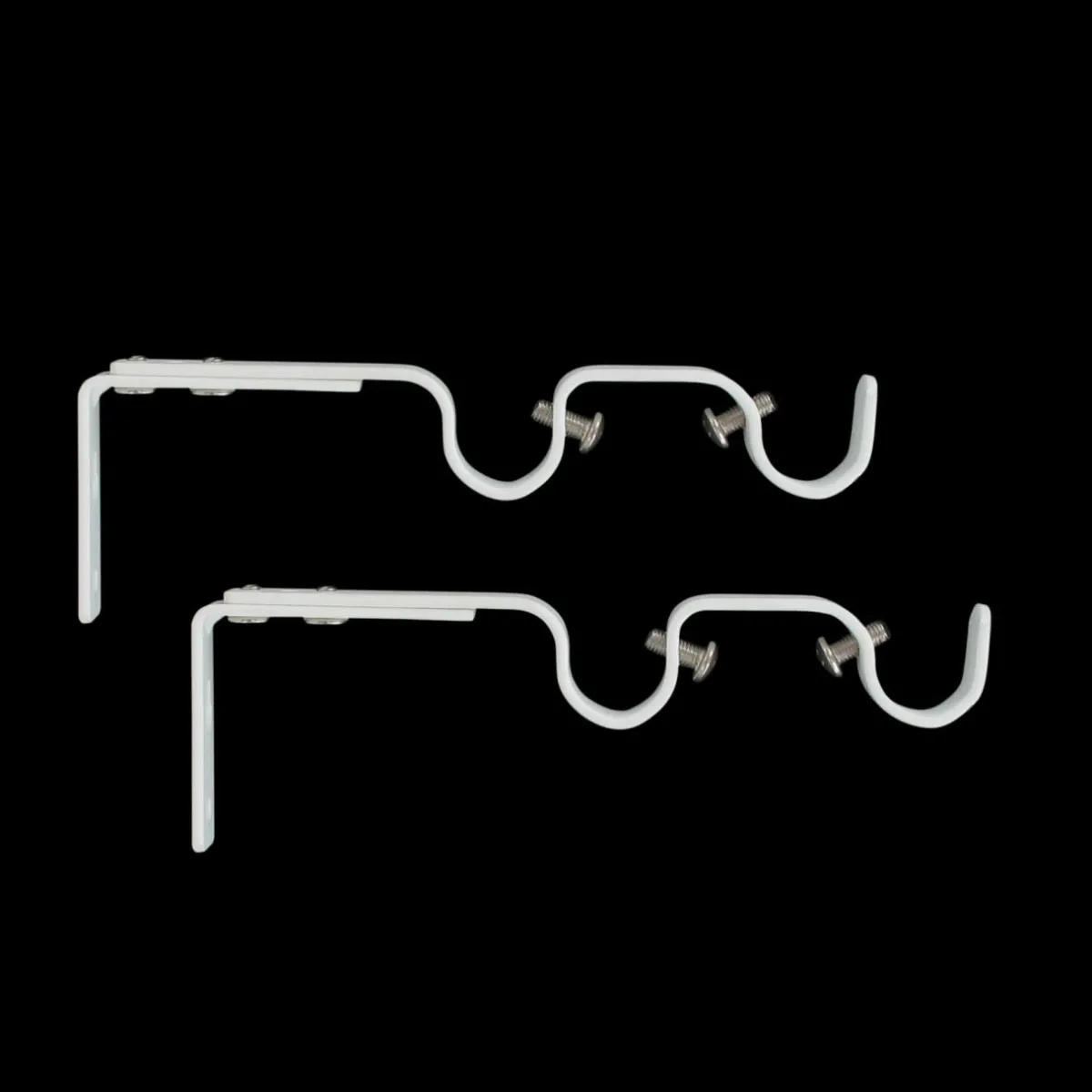 LUANCE Lot de 2 supports tringles doubles extensibles (L165 - L190 / D20 mm) Jim gouttière mat Blanc Hot