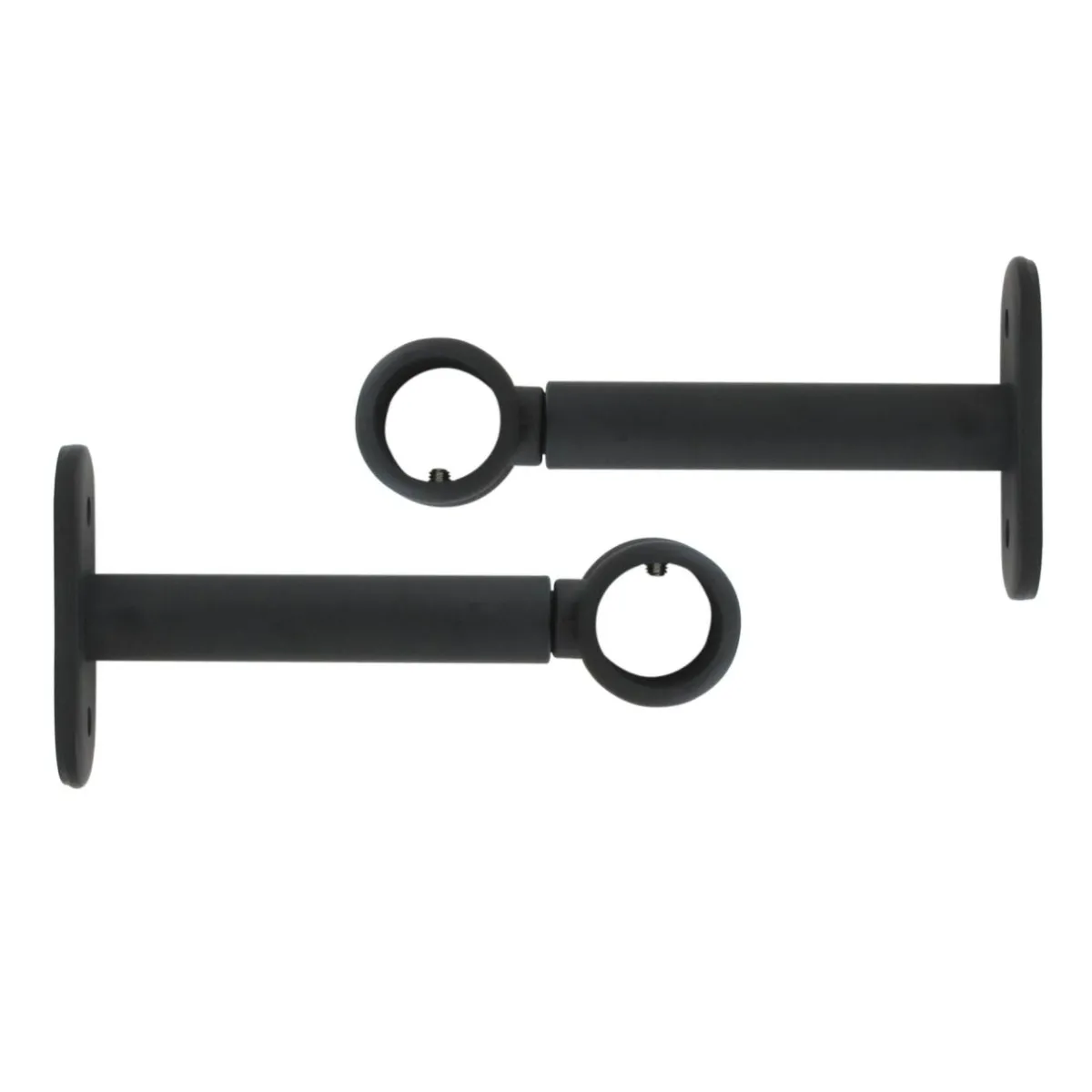 LUANCE Lot de 2 supports tringles extensibles ( L90 - L150 / D20 mm) Jim mat Noir New
