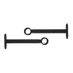 LUANCE Lot de 2 supports tringles extensibles (L150 - L190 / D20 mm) Jim mat Noir Best