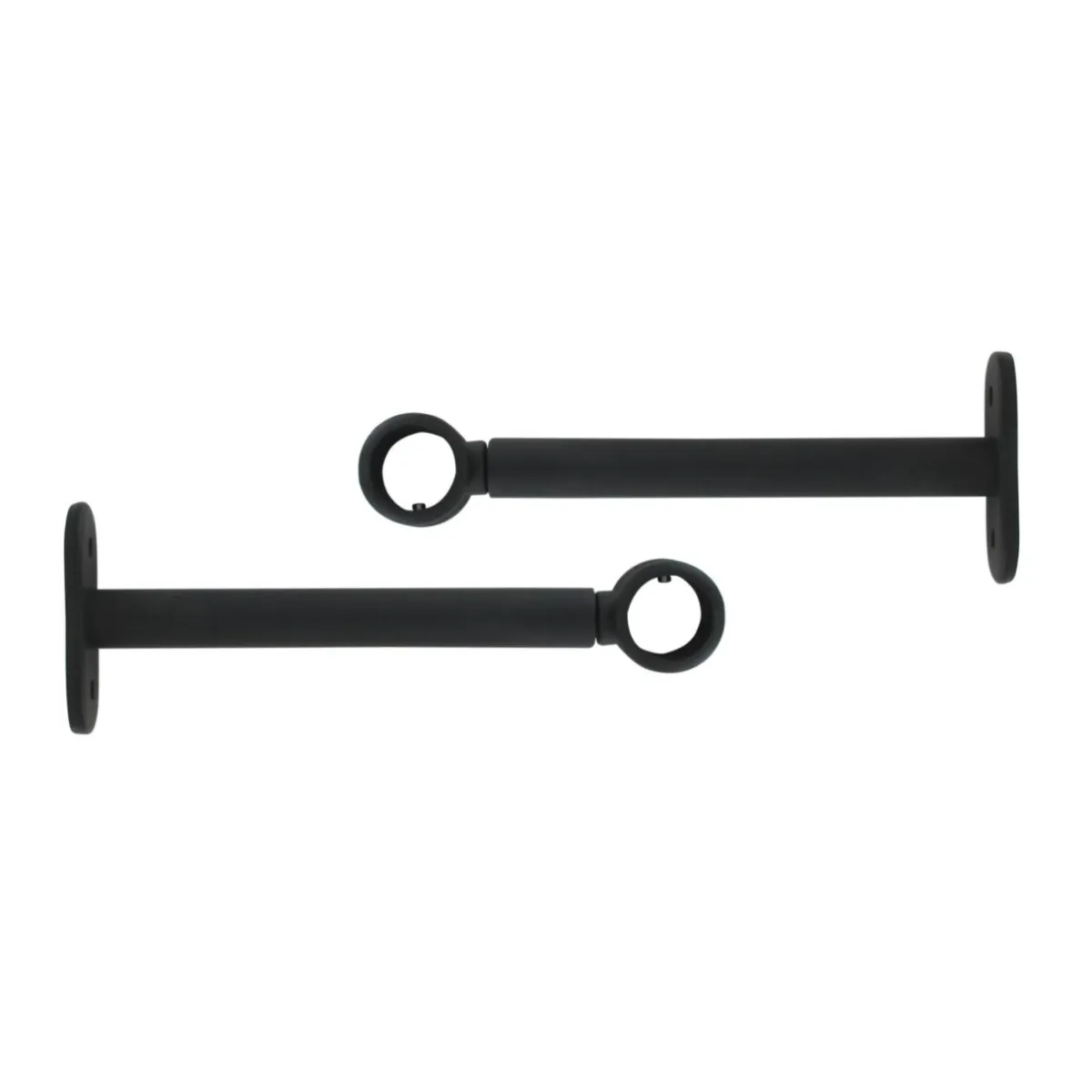 LUANCE Lot de 2 supports tringles extensibles (L150 - L190 / D20 mm) Jim mat Noir Best