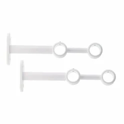 LUANCE Lot de 2 supports tringles doubles (L150 / D20) Jim mat Blanc Outlet