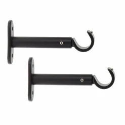 LUANCE Lot de 2 supports tringles fixes (L90 / D20 mm) Jim gouttière mat Noir Online