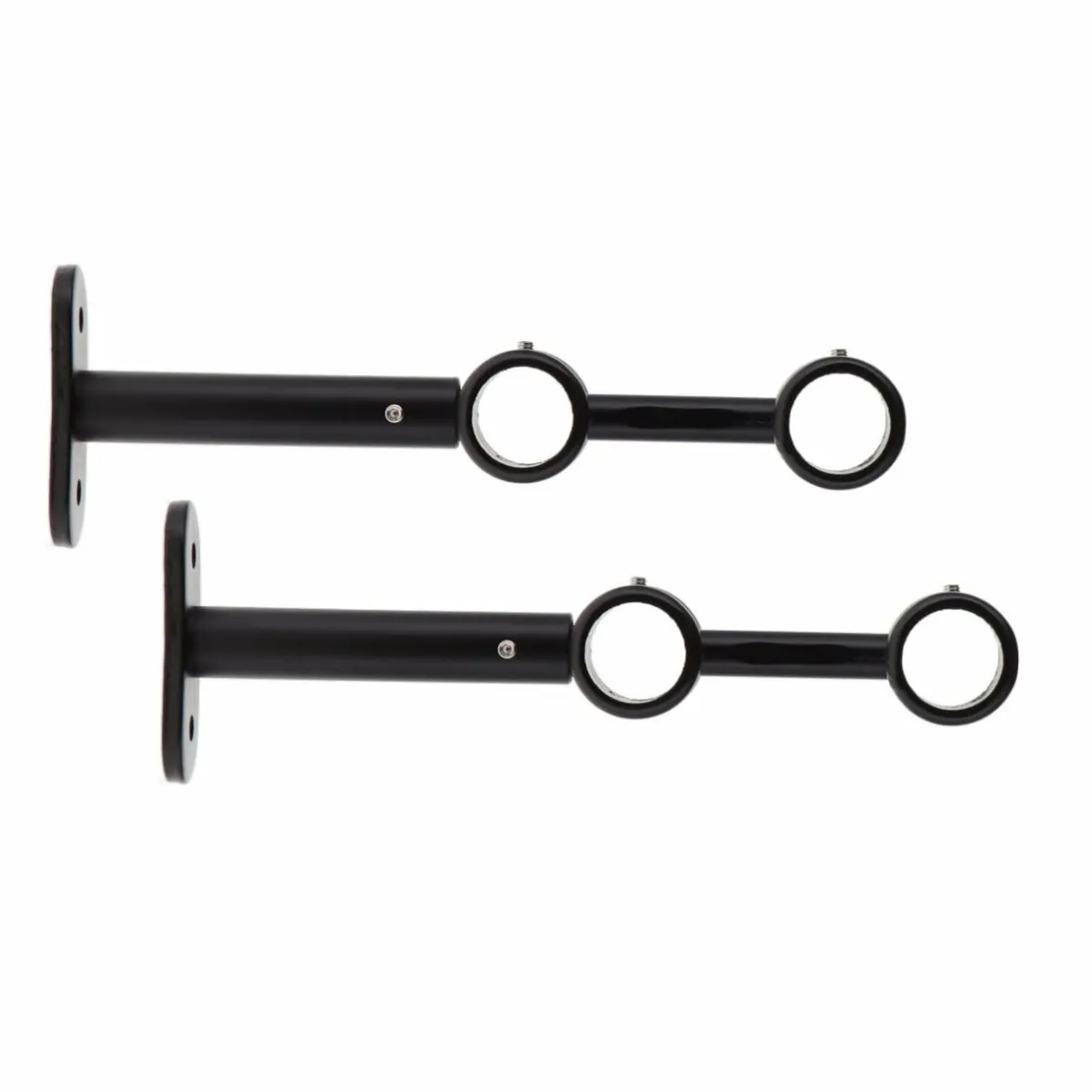 LUANCE Lot de 2 supports tringles doubles extensibles (L150 / D20) Jim mat Noir Clearance