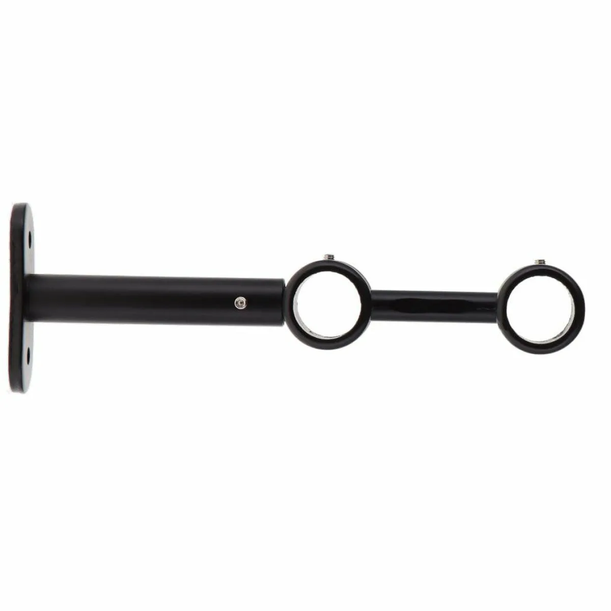 LUANCE Lot de 2 supports tringles doubles extensibles (L150 / D20) Jim mat Noir Clearance