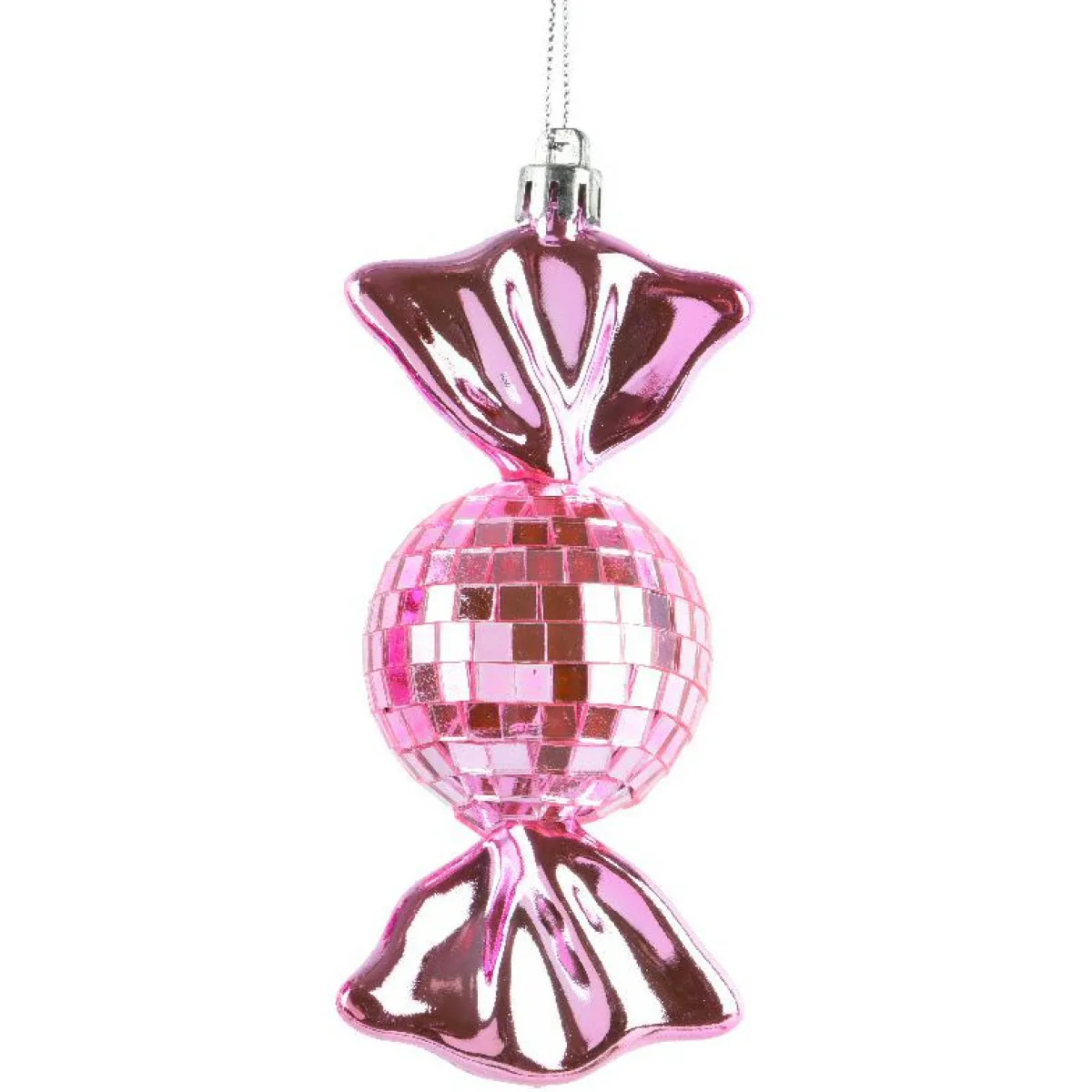 KAEMINGK Lot de 3 suspensions de Noël (H12 cm) Bonbons disco Rose Clearance
