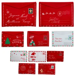 JJA Lot de 10 suspensions de Noël en feutrine assorties Enveloppes et blanc Rouge Clearance
