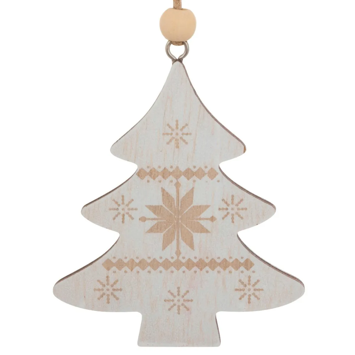JJA Lot de 2 suspensions en bois (H8 cm) Duo Savoyard Blanc et Rouge Hot
