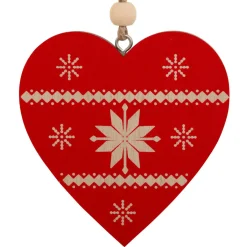 JJA Lot de 2 suspensions en bois (H8 cm) Duo Savoyard Blanc et Rouge Hot