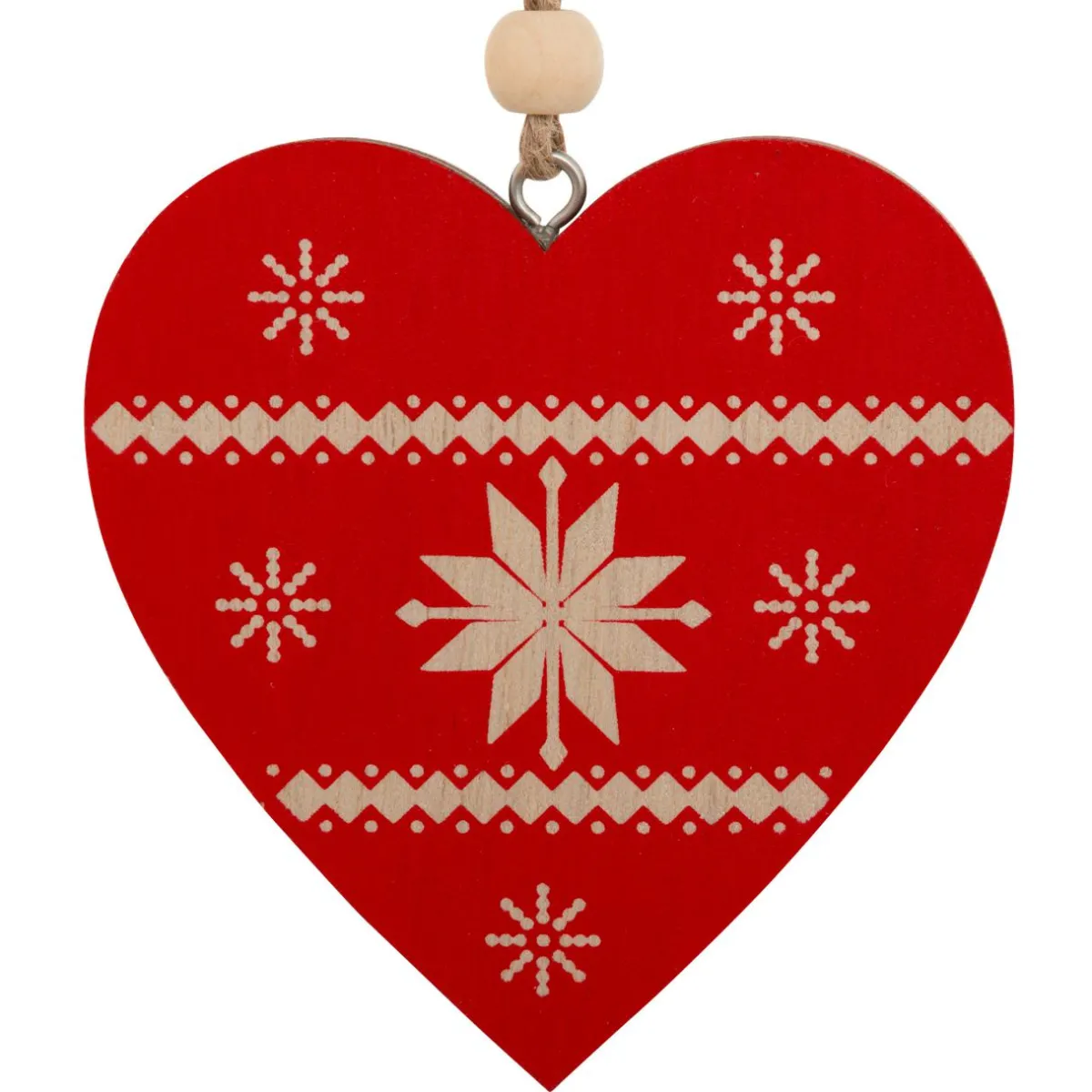 JJA Lot de 2 suspensions en bois (H8 cm) Duo Savoyard Blanc et Rouge Hot