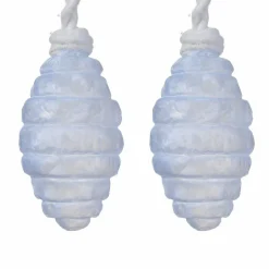 KAEMINGK Lot de 2 suspensions en verre (H12 cm) Olive Bleu clair