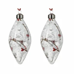 KAEMINGK Lot de 2 suspensions en verre (H13 cm) Branches Transparent Best