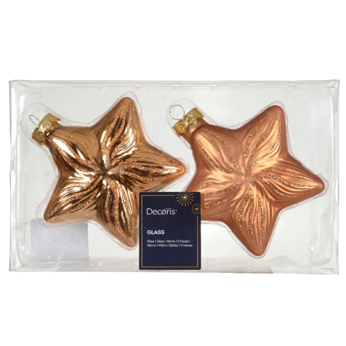 KAEMINGK Lot de 2 suspensions en verre (H10 cm) Étoiles Céleste Cognac Clearance