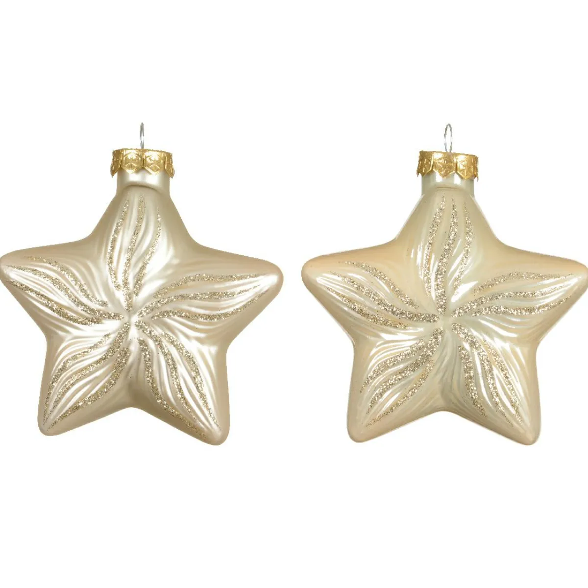 KAEMINGK Lot de 2 suspensions en verre (H10 cm) Étoiles Céleste Perle Outlet