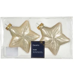 KAEMINGK Lot de 2 suspensions en verre (H10 cm) Étoiles Céleste Perle Outlet