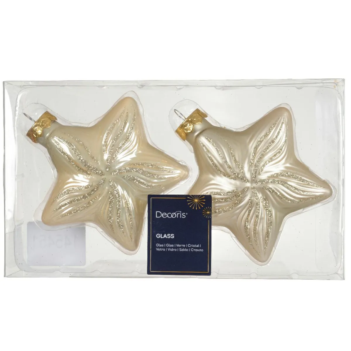 KAEMINGK Lot de 2 suspensions en verre (H10 cm) Étoiles Céleste Perle Outlet