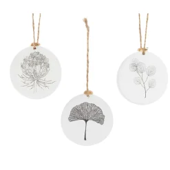 KAEMINGK Lot de 3 suspensions (H8 cm) Feuille Blanc Clearance