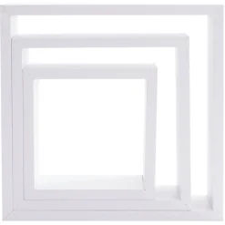 ATMOSPHERA Lot de 3 étagères bois (H24-27-30 cm) Cube Blanc New