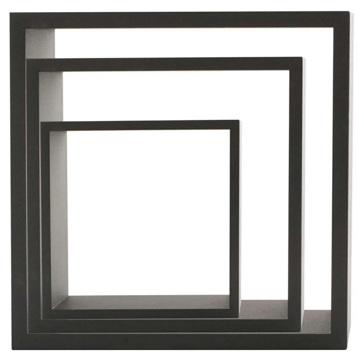 ATMOSPHERA Lot de 3 étagères bois (H15-20-25 cm) Cube Noir Sale