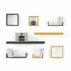 ATMOSPHERA Lot de 3 étagères (H15-20-25 cm) Cube Naturel Bois Discount