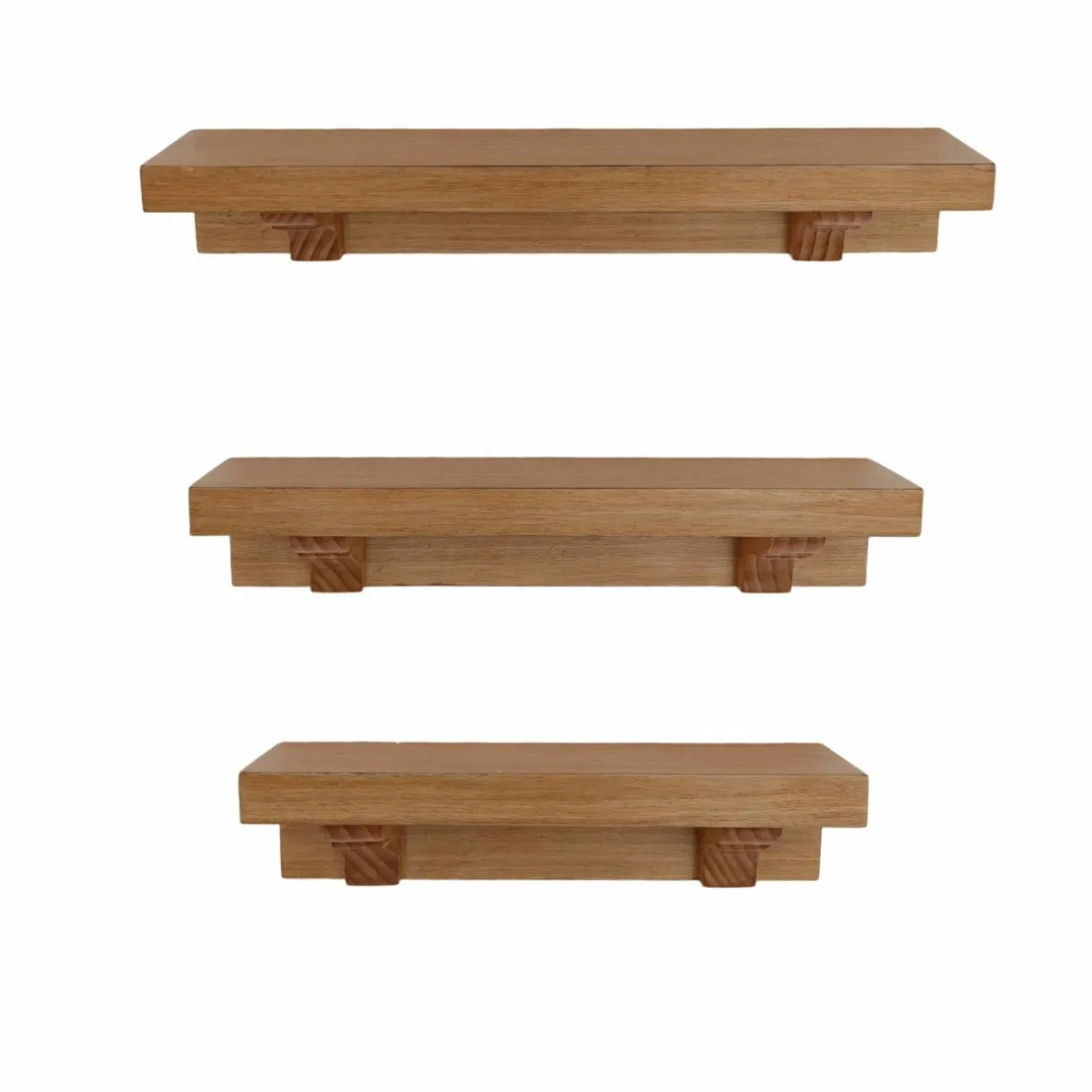 EMINZA Lot de 3 étagères en (L60-50-40 cm) Jaipur foncé vielli Bois Clearance
