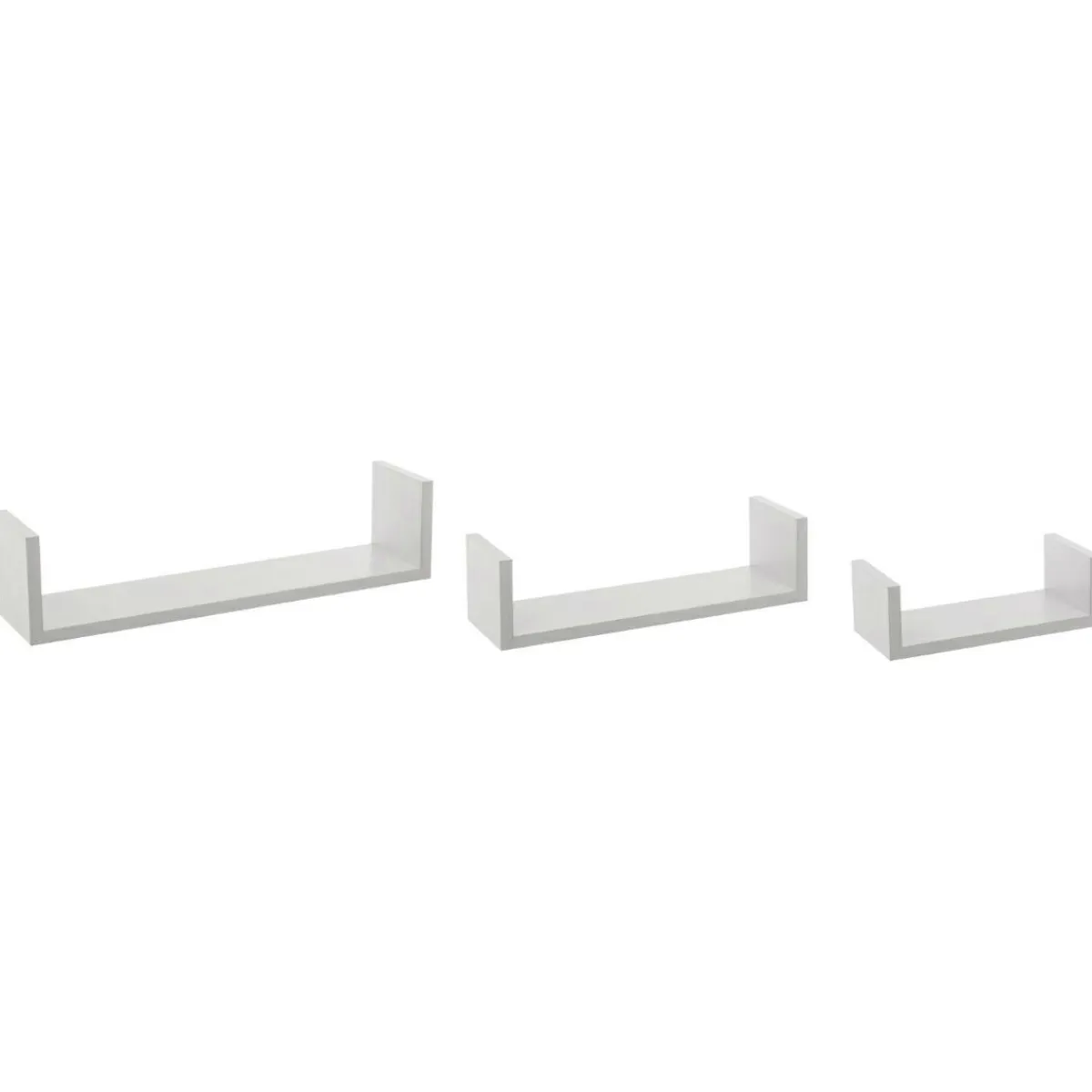 ATMOSPHERA Lot de 3 étagères murales en bois (L22-32-42 cm) Bord Blanc Hot