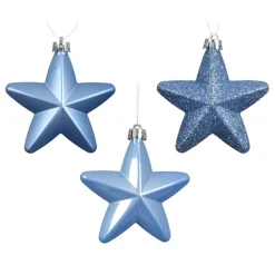 KAEMINGK Lot de 6 étoiles de Noël à suspendre (H7 cm) Alpine Bleu Ciel Sale