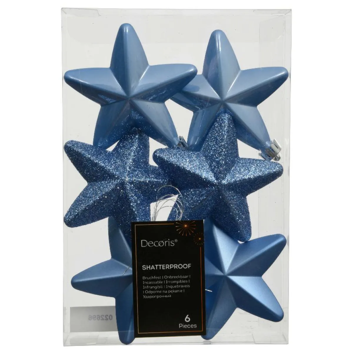 KAEMINGK Lot de 6 étoiles de Noël à suspendre (H7 cm) Alpine Bleu Ciel Sale