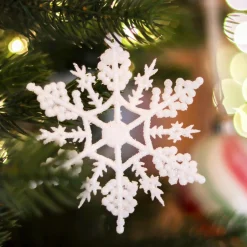 KAEMINGK Lot de 12 étoiles de Noël à suspendre (H10 cm) Morzine Blanc Hot