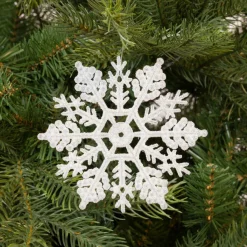 KAEMINGK Lot de 12 étoiles de Noël à suspendre (H10 cm) Morzine Blanc Hot